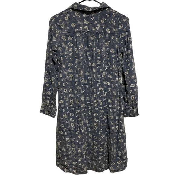 Lily White Blue Floral Front Button Dress - Picture 2 of 3